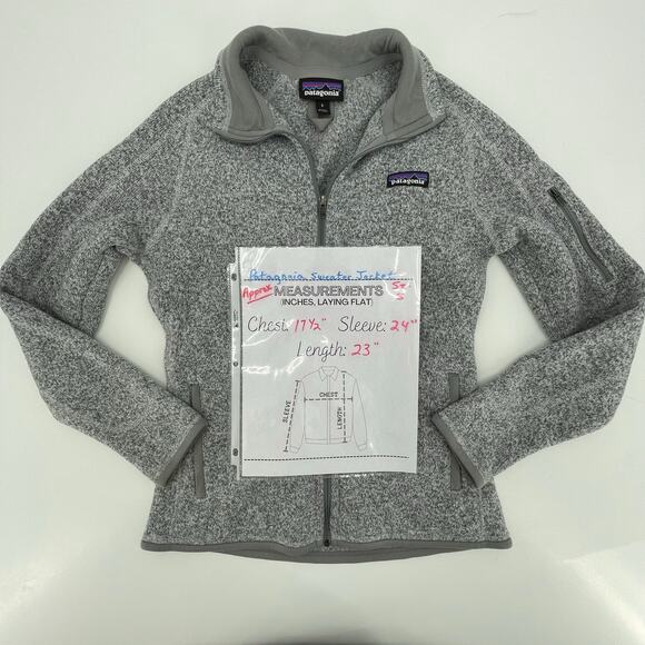 Patagonia Women's Full Zip Sweater Jacket, Light Gray, Sz. S, Outdoor Slimming - Picture 11 of 11